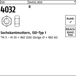 Sechskantmutter ISO 4032 M3 8 1000 Stück