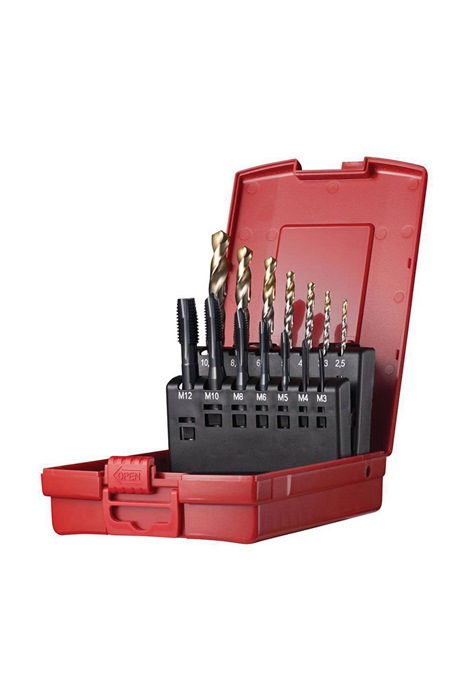 Maschinengewindebohrerset Nr.202 BN L113 M3-M12 14tlg.HSS-E PM Ku.-Kass.DORMER