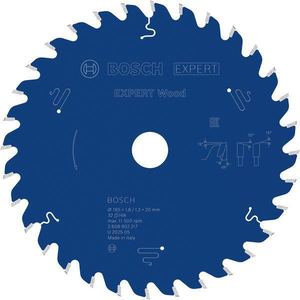 Kreissägeblatt EXPERT Wood AD 165mm Z.32 WZ Bohr.20mm Schnitt-B.1,8mm HM BOSCH