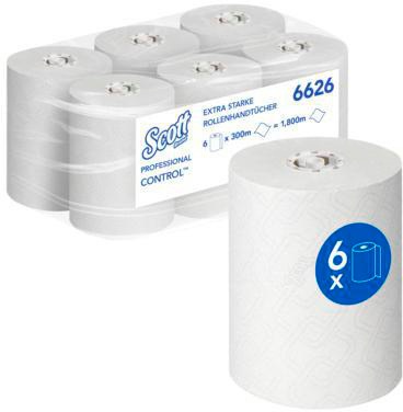 Scott Handtuchrolle Control Extra Strong 6626 300m weiß 6 Rl./Pack.