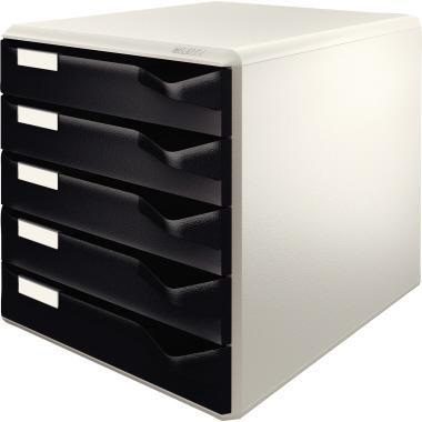 Leitz Schubladenbox 52800095 DIN A4 5Schubfächer lichtgr/sw