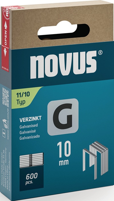 Flachdrahtklammer G Typ 11 B10,6xL10mm Draht-B.1,25mm 600 St.NOVUS