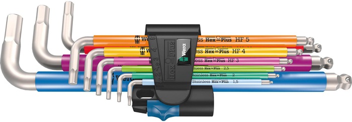 Winkelschlüsselsatz 3950/9 Hex-Plus Multicolour HF 9teilig metrisch WERA