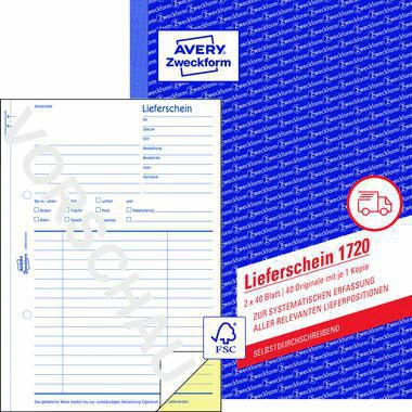 Avery Zweckform Lieferschein 1720 DIN A5 2x40Blatt