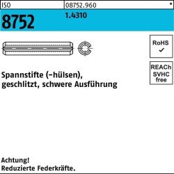 Spannstift ISO 8752 geschlitzt 10x 28 1.4310 schwere Ausf. 50 Stück