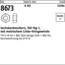 Sechskantmutter ISO 8673 links M12x 1,5 6 Automatenstahl 100 Stück