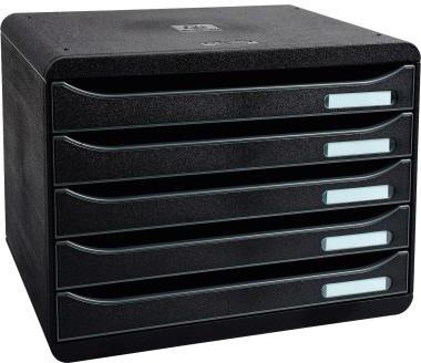 Exacompta Schubladenbox BIG-BOX PLUS 308714D quer 5Schübe schwarz