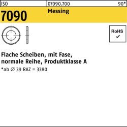 Unterlegscheibe ISO 7090 m.Fase 16 Messing 250 Stück