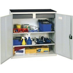Werkzeug-/Beistellschrank H1000xB1000xT500mm 2Schubl.,2Bd.lichtgrau/lichtgrau