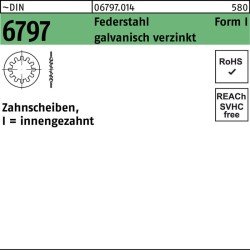 Zahnscheibe DIN 6797 FormI innengezahnt I 23 Federstahl galv.verz. 100St.
