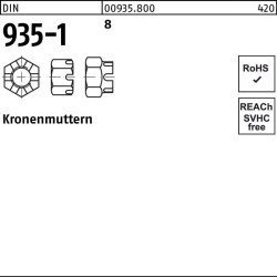 Kronenmutter DIN 935-1 M 39 8 10 Stück