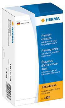HERMA Frankieretikett 4328 130x40mm doppelt weiß 500 St./Pack.