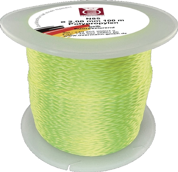 Pflastererschnur L.100m D.3mm 100kg PP gelb,fluoresz.