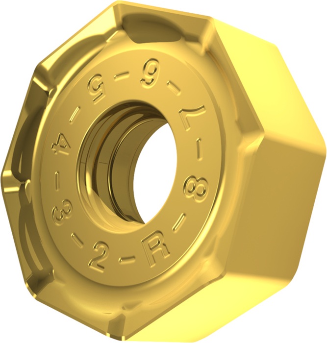 Fräswendeschneidplatte ISO ONMX 060508SR-R:M8340 D.5,7mm PVD beschichtet Gold