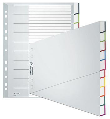 Leitz Register 12700000 blanko DIN A4 10teilig PP grau