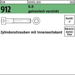 Zylinderschraube DIN 912 Innen-6kt M4x30 8.8 galv.verz. 100St.
