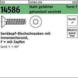 Senkblechschraube ISO 14586 ISR/Zapfen 2,9x16 -F Stahl geh.galv.verz. 1000St.