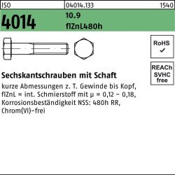 Sechskantschraube ISO 4014 Schaft M8x 70 10.9 zinklamellenb. 200 Stück