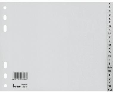 Bene Register A-Z 93220 DIN A4 halbe Höhe PP 20teilig