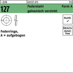 Federring DIN 127 A 8 Federstahl galv.verz. 1000 Stück