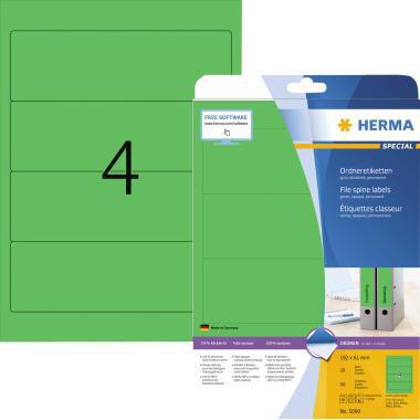HERMA Ordneretikett 5099 192x61mm sk grün 80 St./Pack.