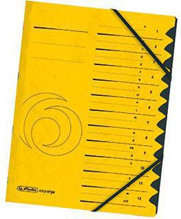 Herlitz Ordnungsmappe 10843340 DIN A4 12 Fächer Karton gelb