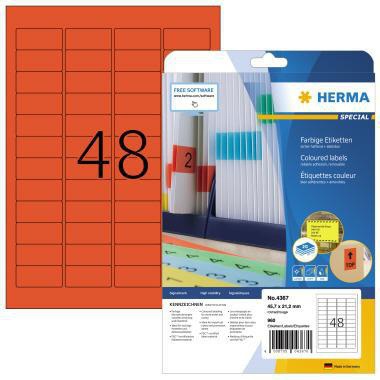 HERMA Etikett Special 4367 45,7x21,2mm rot 960 St./Pack.