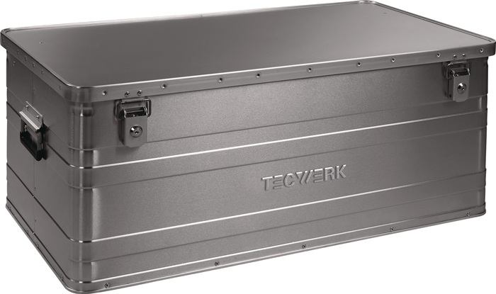 Aluminiumbox L900xB490xH380mm 140l m.Klappverschluss u.Zylinderschl.TECWERK