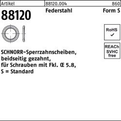 Sperrzahnscheibe R 88120 beids.gez. S 6x10x0,7 Federstahl 1000St. SCHNORR