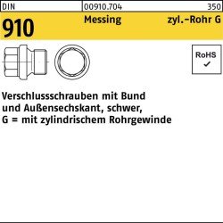 Verschlußschraube DIN 910 Bund/Außen-6-kt G 1/2 A Messing 50 Stück
