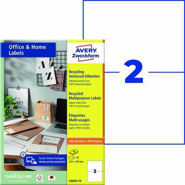 Avery Zweckform Etikett RC LR3655 210x148mm nws 200St