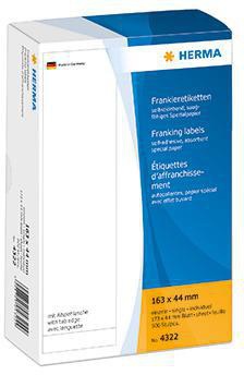 HERMA Frankieretikett 4322 163x44mm einzeln weiß 500 St./Pack.