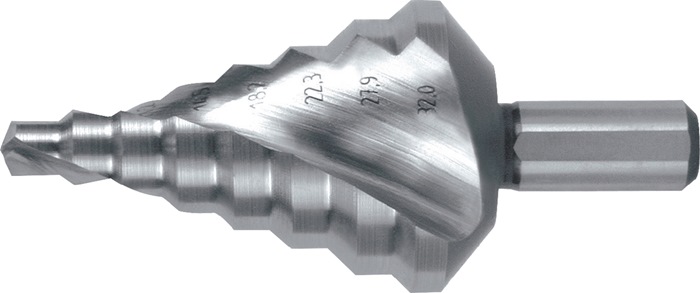 Stufenbohrer Bohrber.6-32mm HSS Spiralnut Z.2 Stufen 8 RUKO