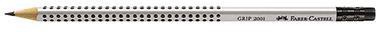 Faber-Castell Bleistift GRIP 2001 117201 mit Radierer B silbergrau