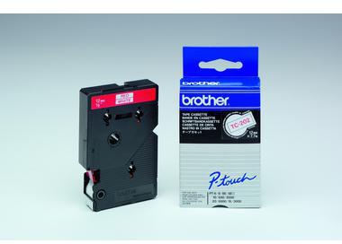 Brother Schriftbandkassette TC202 12mmx7,7m laminiert rt auf ws