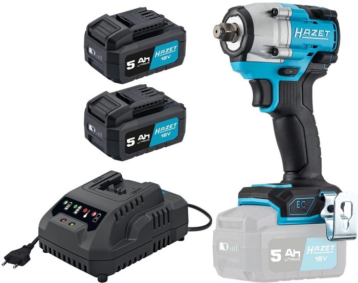 Akku-Schlagschrauber 9512-600/4 18V 5Ah 12,5mm (1/2Zoll) 4-kt.406 Nm HAZET