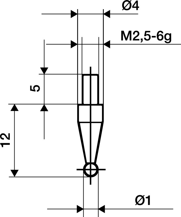 Messeins.D.3mm KGL M2,5 STA z.Messuhren KÄFER