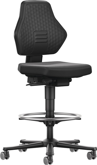 Arbeitsdrehstuhl Air Flow Rl.+Fußring Supertec-Gewebe schwarz