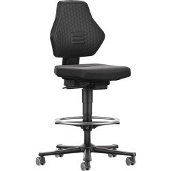 Arbeitsdrehstuhl Air Flow Rl.+Fußring Supertec-Gewebe schwarz