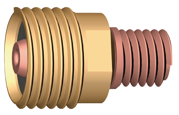 Spannhülsengehäuse D.2,4mm m.Gaslinse ABITIG 9/20 A.BINZEL