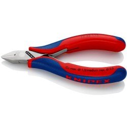Elektronikseitenschneider L.115mm Form 4 Facette nein 2K-Hülle spiegelpol.KNIPEX