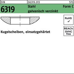 Kugelscheibe DIN 6319 Form C C 31 x56 x11,2 Stahl galvanisch verzinkt 10 Stück