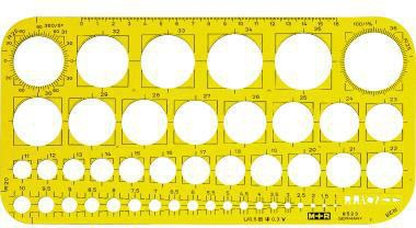 M+R Zeichenschablone 85230670 Kreis Polystyrol gelb/transparent