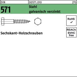 Sechskantholzschraube DIN 571 6x 50 Stahl galv.verz. 200 Stück