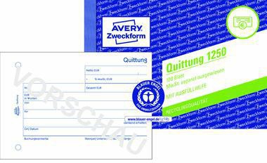 Avery Zweckform Quittung 1250 DIN A6 quer 100Blatt