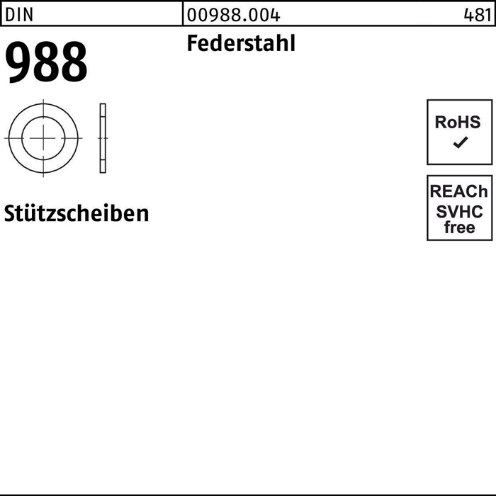 Stützscheibe DIN 988 75x 95x3,5 Federstahl 50 Stück