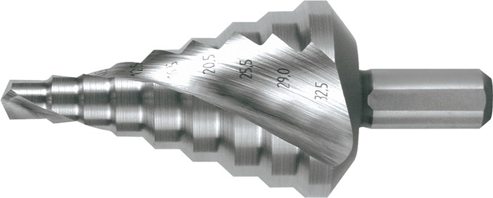 Stufenbohrer Bohrber.6,5-32,5mm HSS Spiralnut Z.2 Stufen 9 RUKO