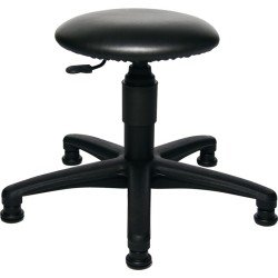 Drehhocker m.Bodengleitern Kunstlederpolster schwarz Sitz-H.390-520mm TOPSTAR