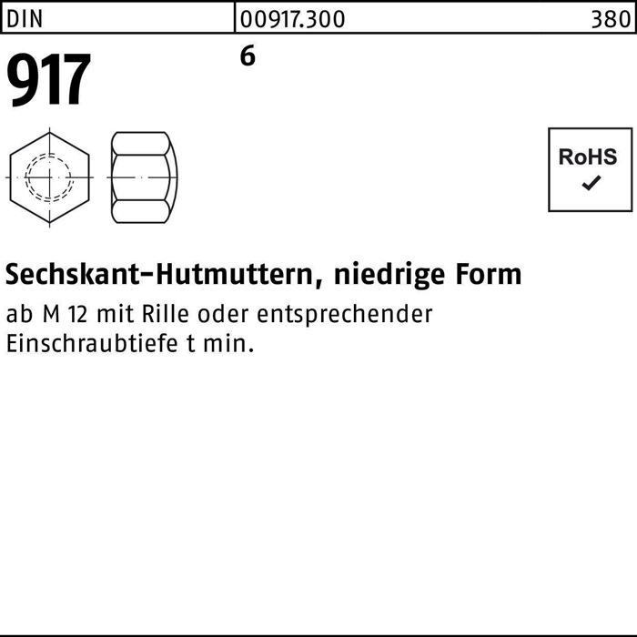 Sechskanthutmutter DIN 917 niedrige FormM36 6 1 Stück