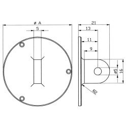 Ösenrückwand f.Außenring-D.58mm z.Messuhren KÄFER